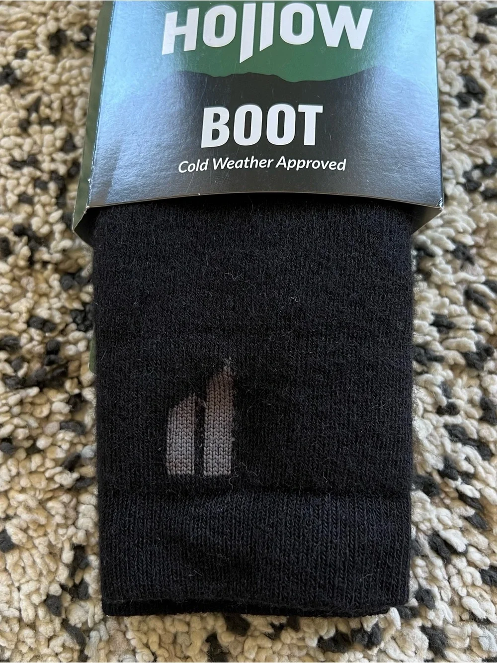 Hollow Alpaca Socks Boot Black Size Large